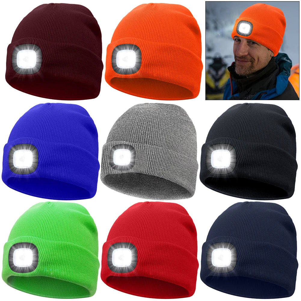 LED Knitted Beanie - Hands-Free Headlamp Hat