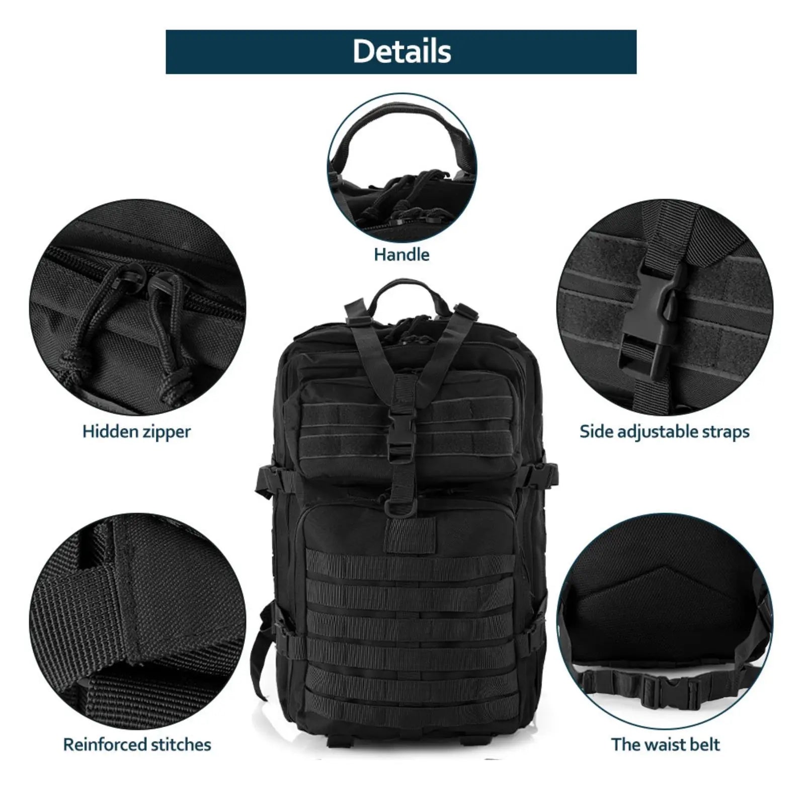 25L/50L Waterproof Tactical Sports Backpack - Outdoor Rucksack