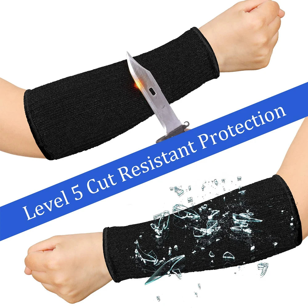 3 Pairs Level 5 Safety Sleeves Anti Cut Arm Puncture Gloves Cutting Resistant Bracers Protector Household Breathable Arm Guard