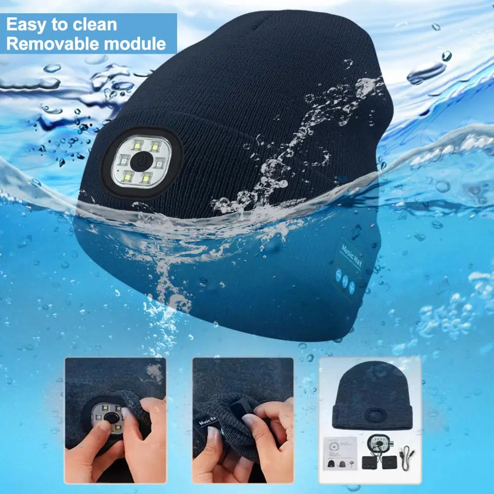 Bluetooth LED Beanie - Music & Light for Camping