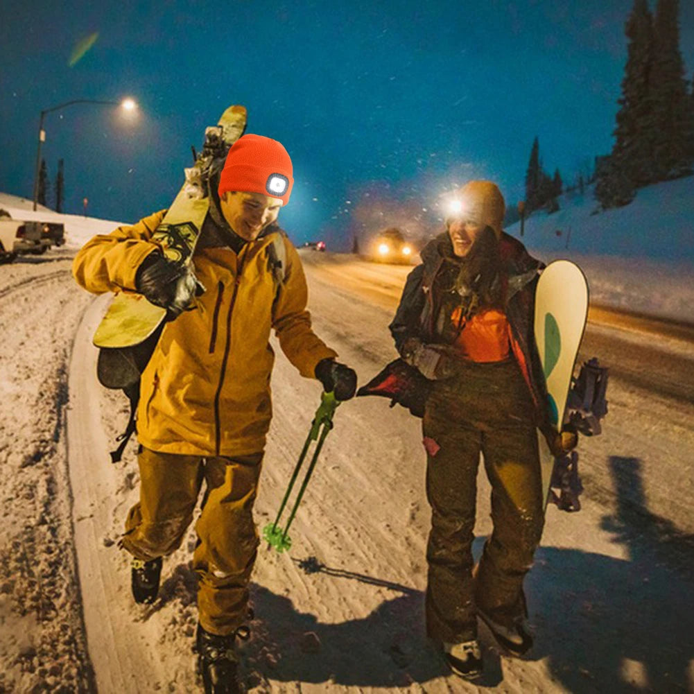 LED Knitted Beanie - Hands-Free Headlamp Hat