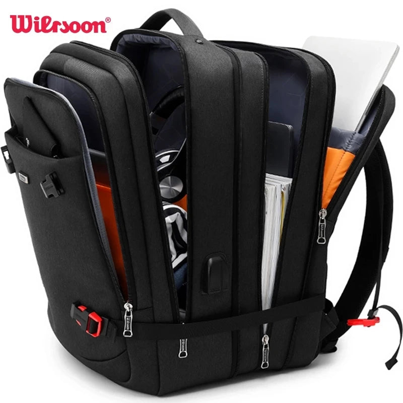 Wiersoon 45L Expandable Travel Backpack - Fits 17" Laptop