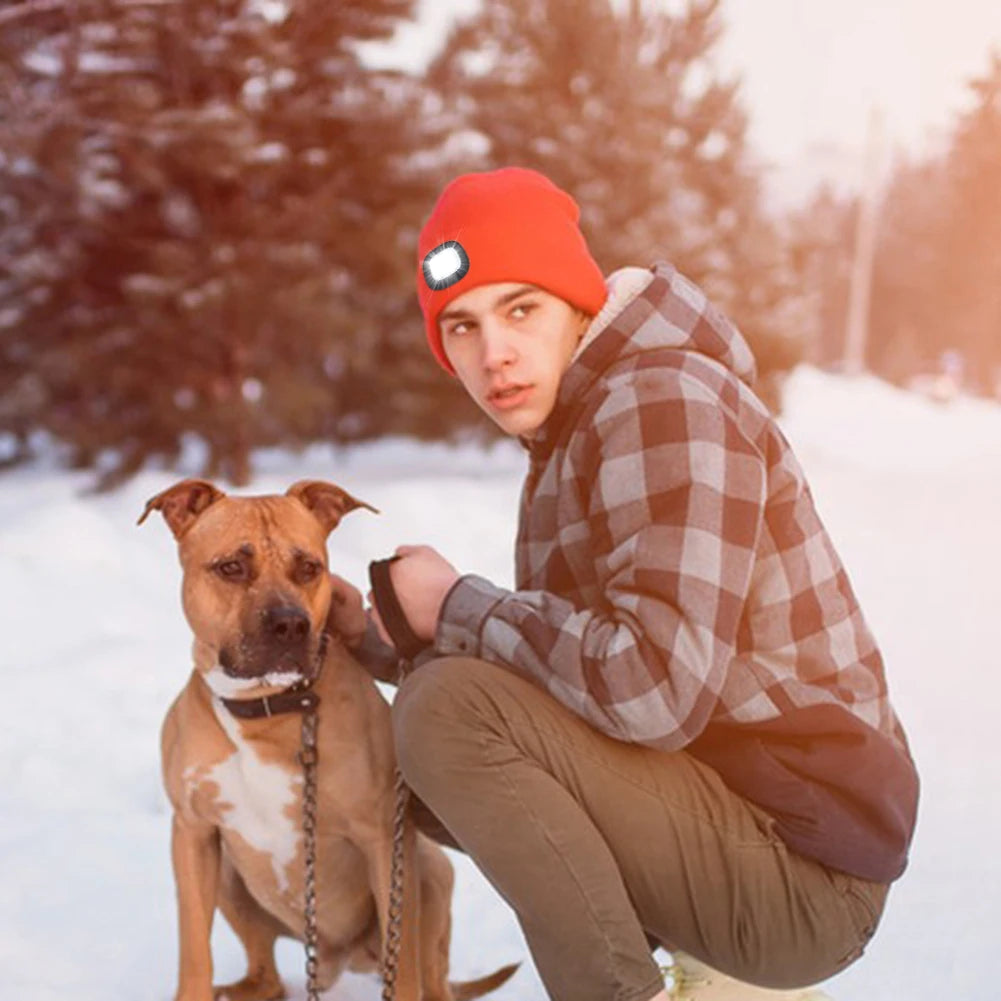 LED Knitted Beanie - Hands-Free Headlamp Hat